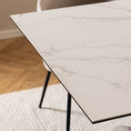 Heaven Extendable Dining Table with Ceramic White Top 200-240cm