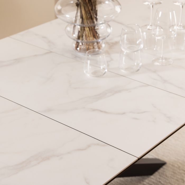 Heaven Extendable Dining Table with Ceramic White Top 200-240cm