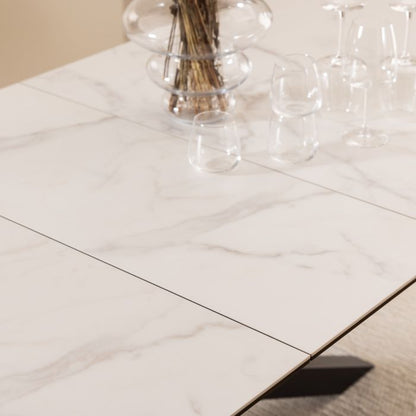 Heaven Extendable Dining Table with Ceramic White Top 200-240cm