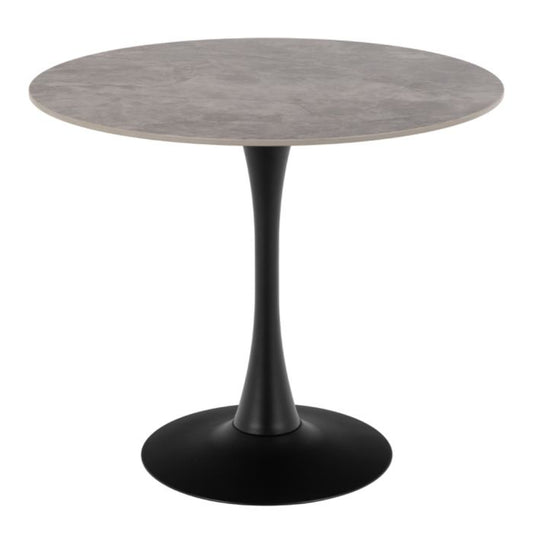Malta Ceramic Round Dining Table Grey/Black 90x75 cm