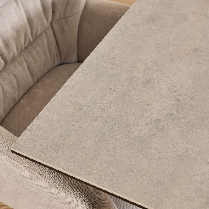 Heaven Dining Table with Ceramic Grey Top 135x75.5cm