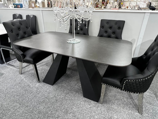 A Shape Black Ceramic Dining Table 160cm