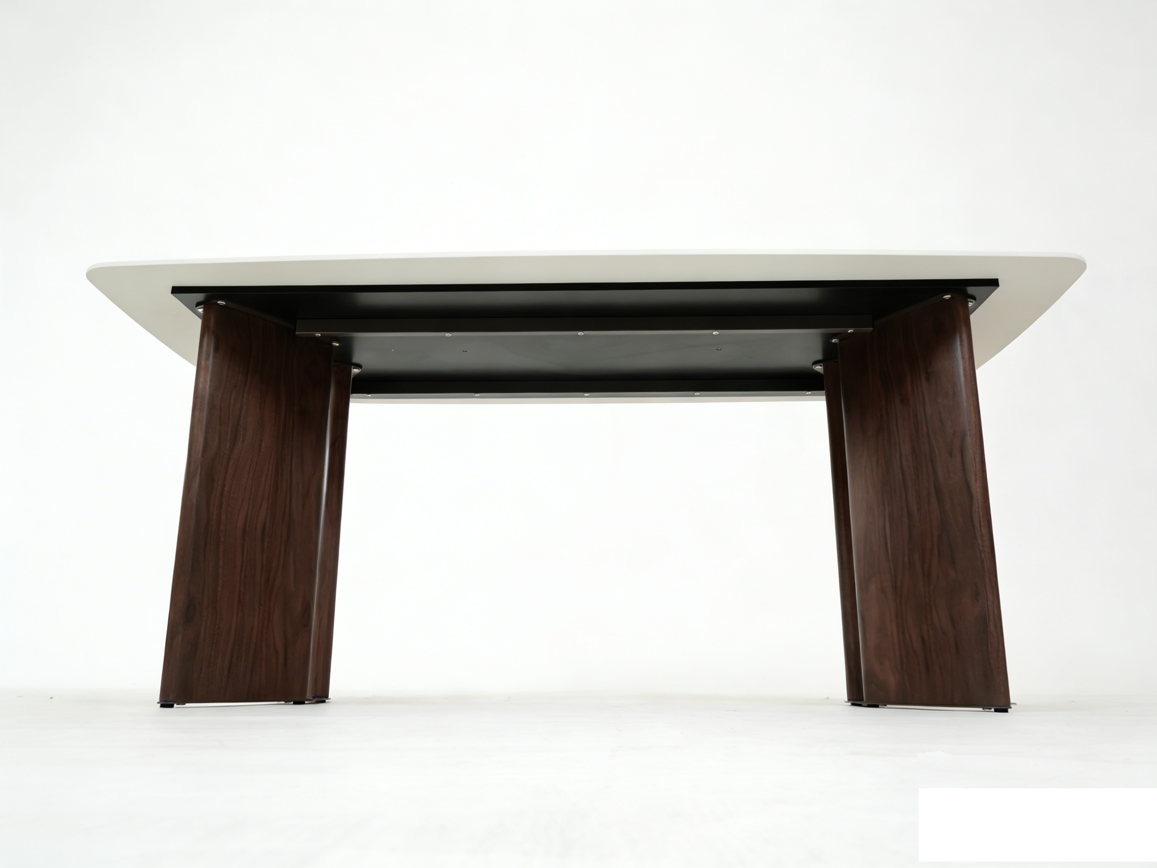 Almira 180cm Table - Walnut & Travertine