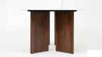 Almira 180cm Table - Walnut & Travertine