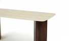 Almira 180cm Table - Walnut & Travertine