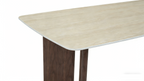 Almira 180cm Table - Walnut & Travertine
