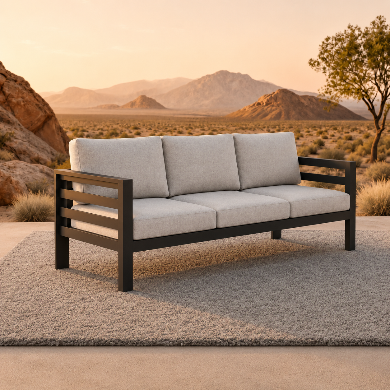 Andros Outdoor Lounge Set - Onyx - 5 Seater