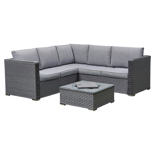 Sundara Corner Sofa Set with Ice Bucket - Grey