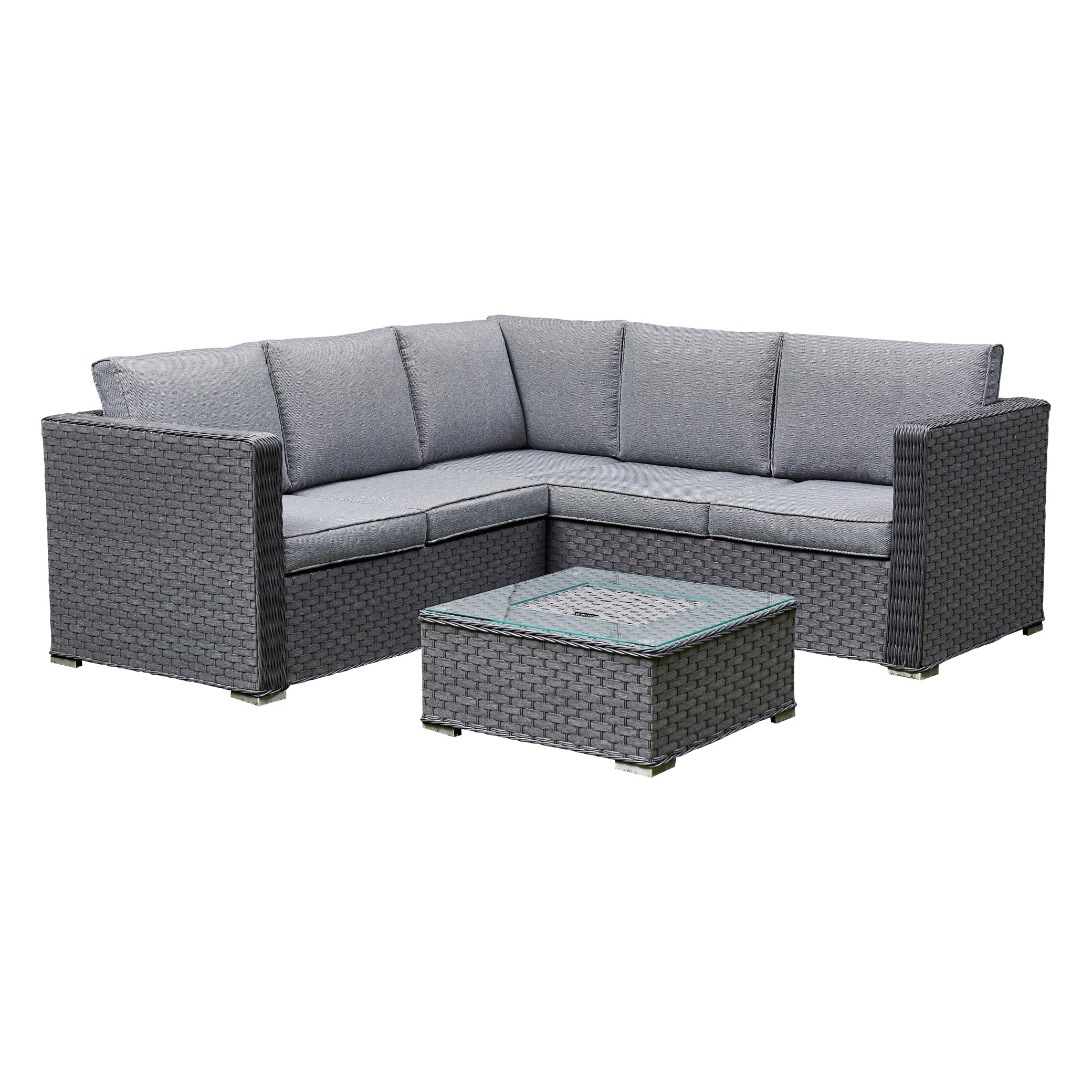 Sundara Corner Sofa Set with Ice Bucket - Grey