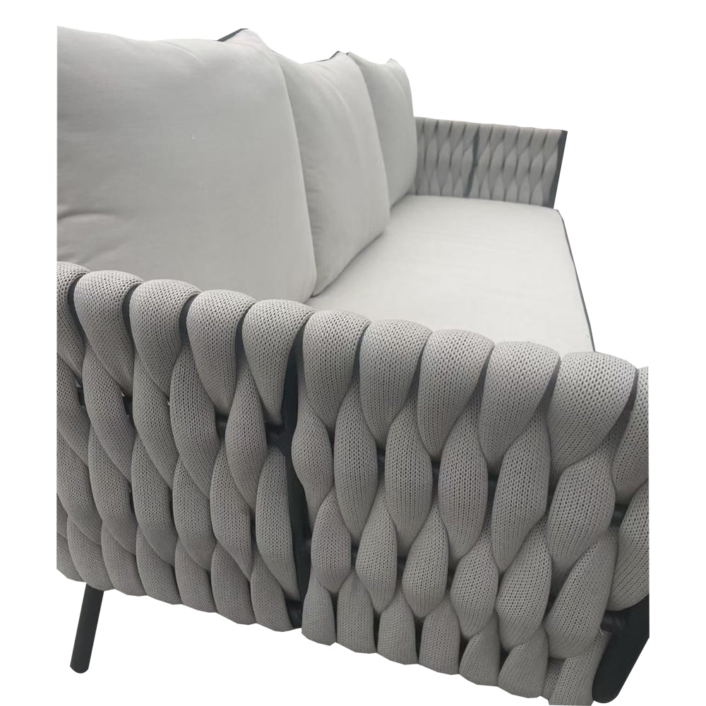 Corza Aluminium & Rope Lounge Set - Grey