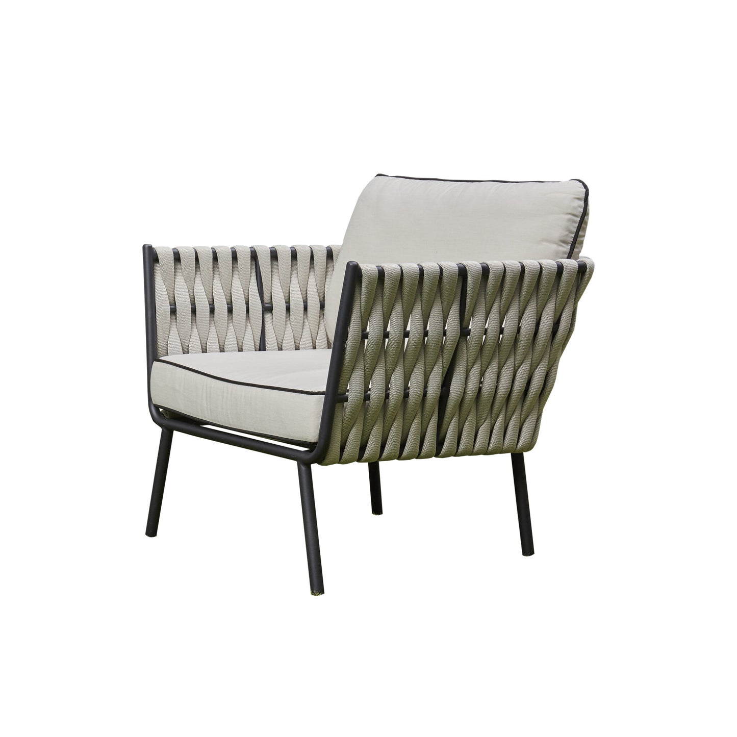 Corza Aluminium & Rope Lounge Set - Grey