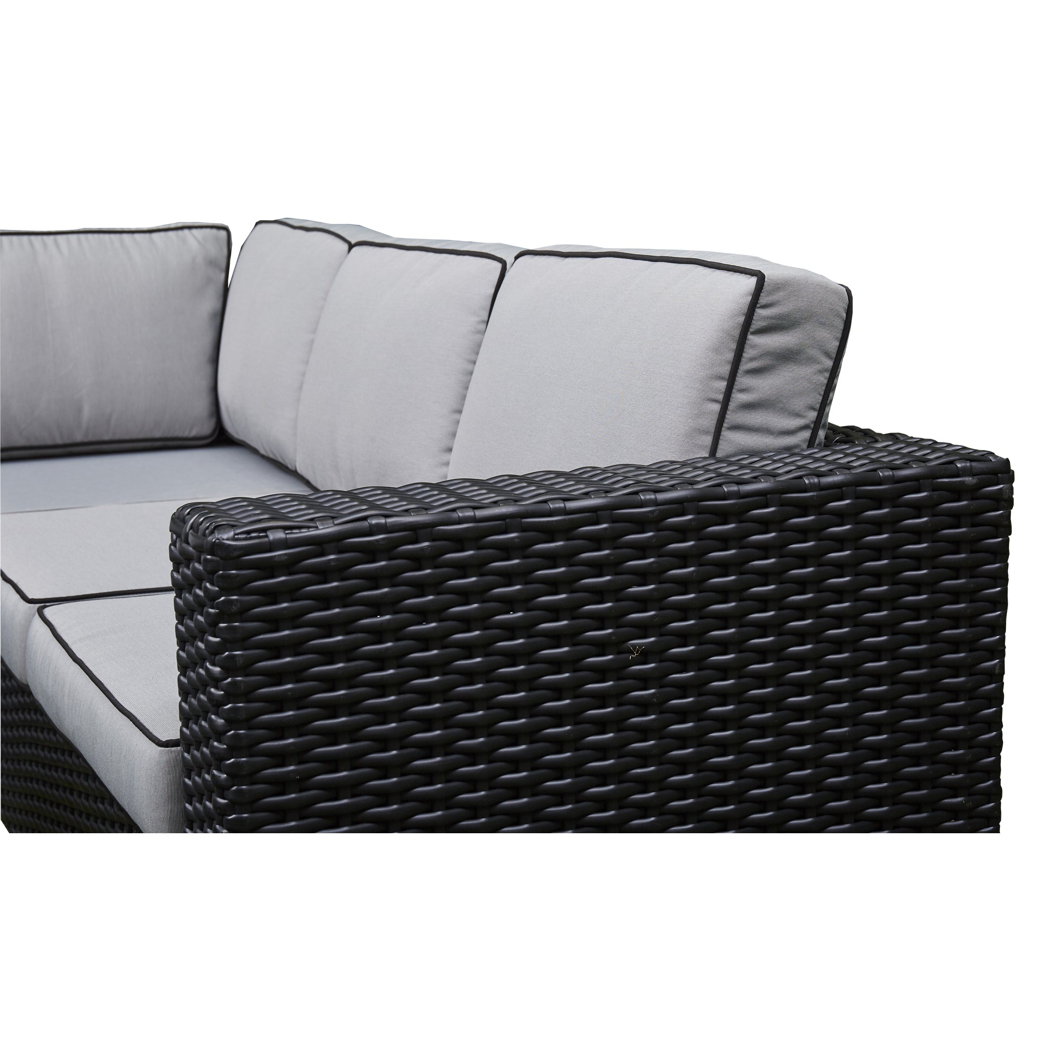 Tavara Corner Rising Firepit Dining Set - Black