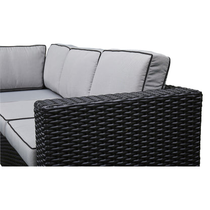 Tavara Corner Rising Firepit Dining Set - Black