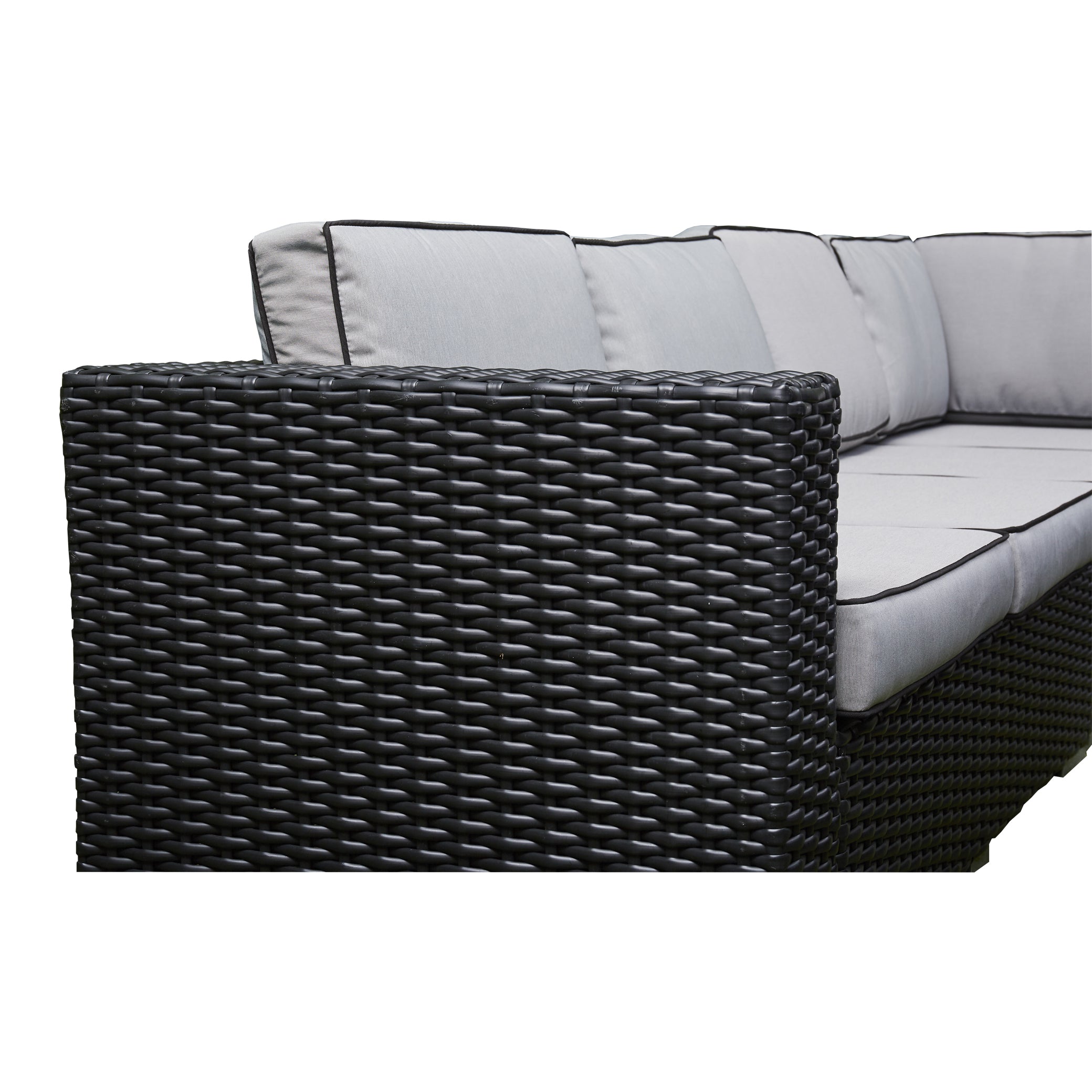 Tavara Corner Rising Firepit Dining Set - Black