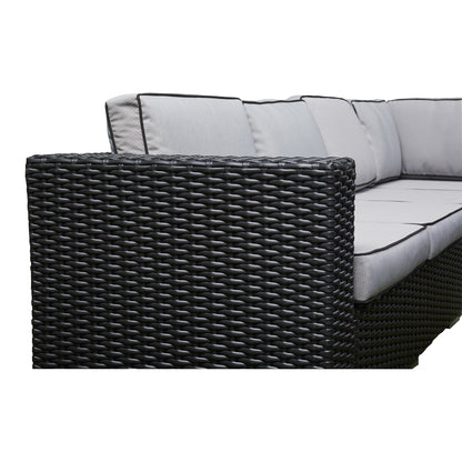 Tavara Corner Rising Firepit Dining Set - Black