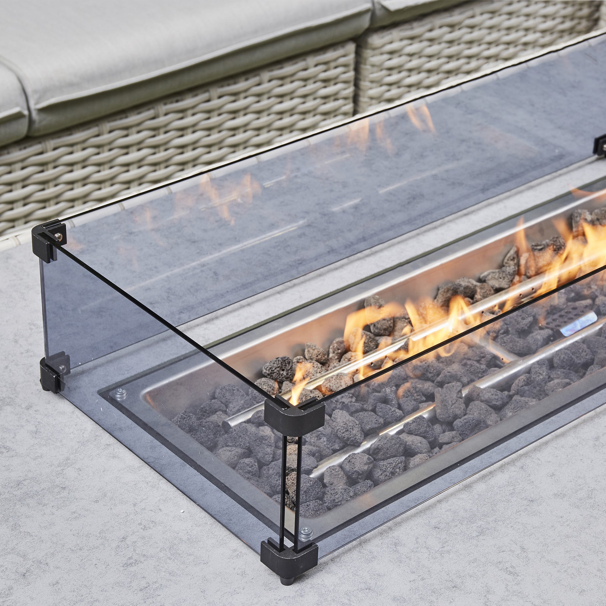 Mirela Rising Firepit Dining Set - Grey