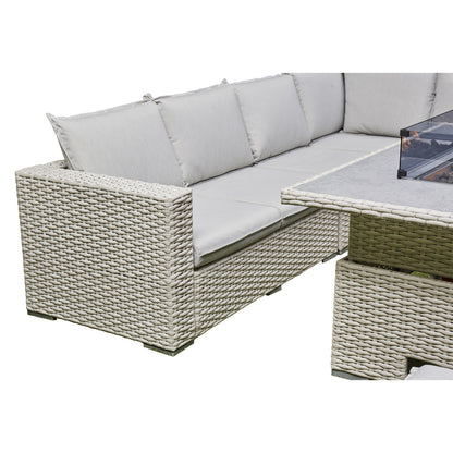Mirela Rising Firepit Dining Set - Grey