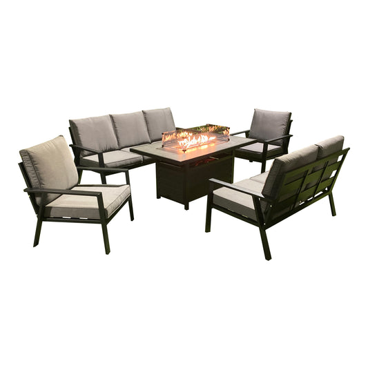 Orlano Firepit Sofa Dining Set - Beige