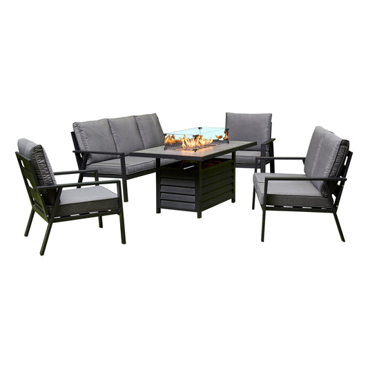 Orlano Firepit Sofa Dining Set - Grey