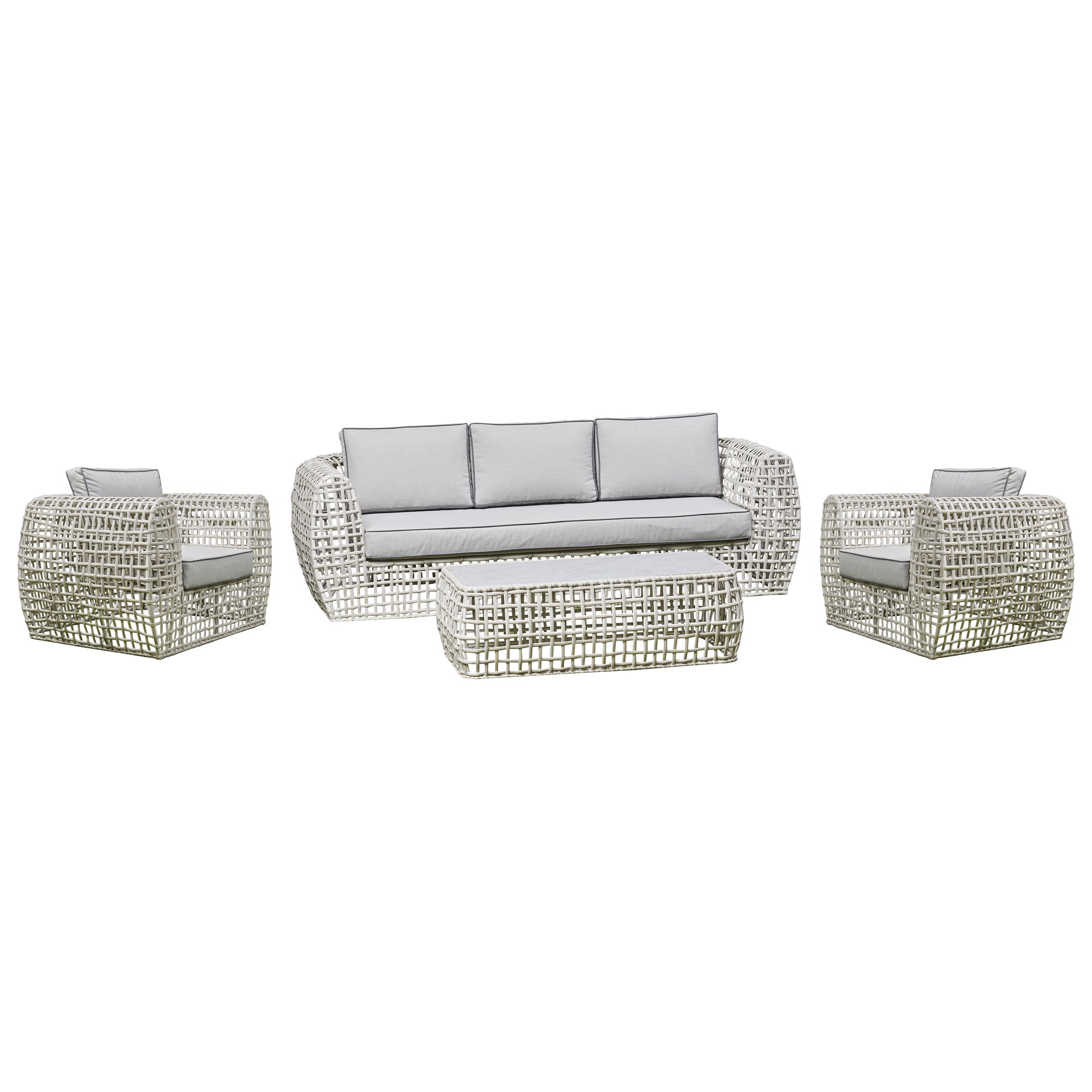 Kendara Rattan Corner Sofa Set - Grey