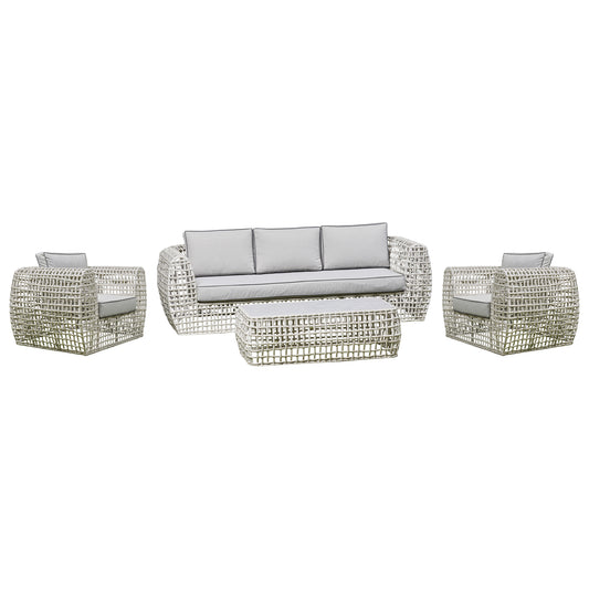 Kendara Rattan Corner Sofa Set - Grey