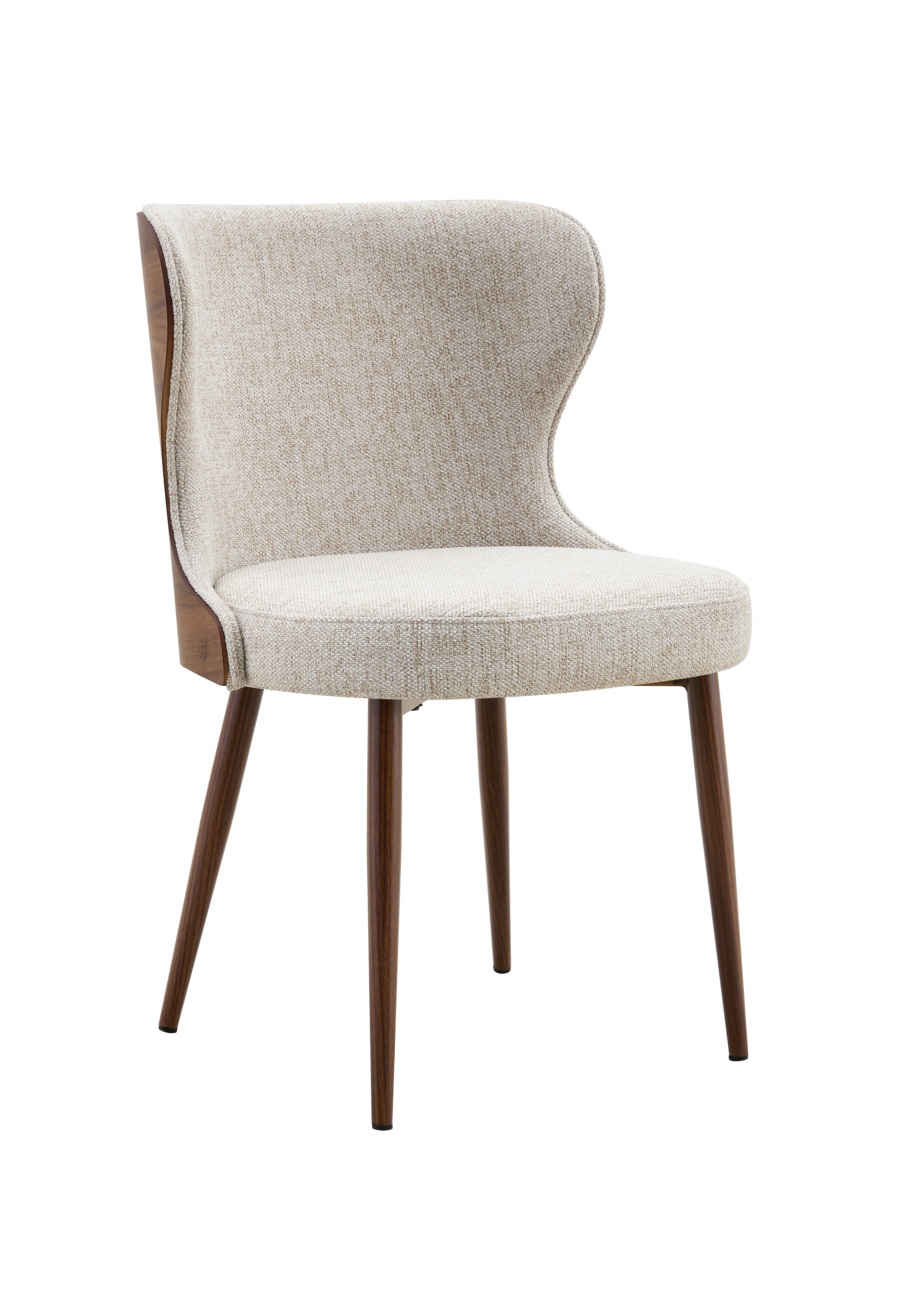 Bella Dining Chair - Walnut & Light Taupe