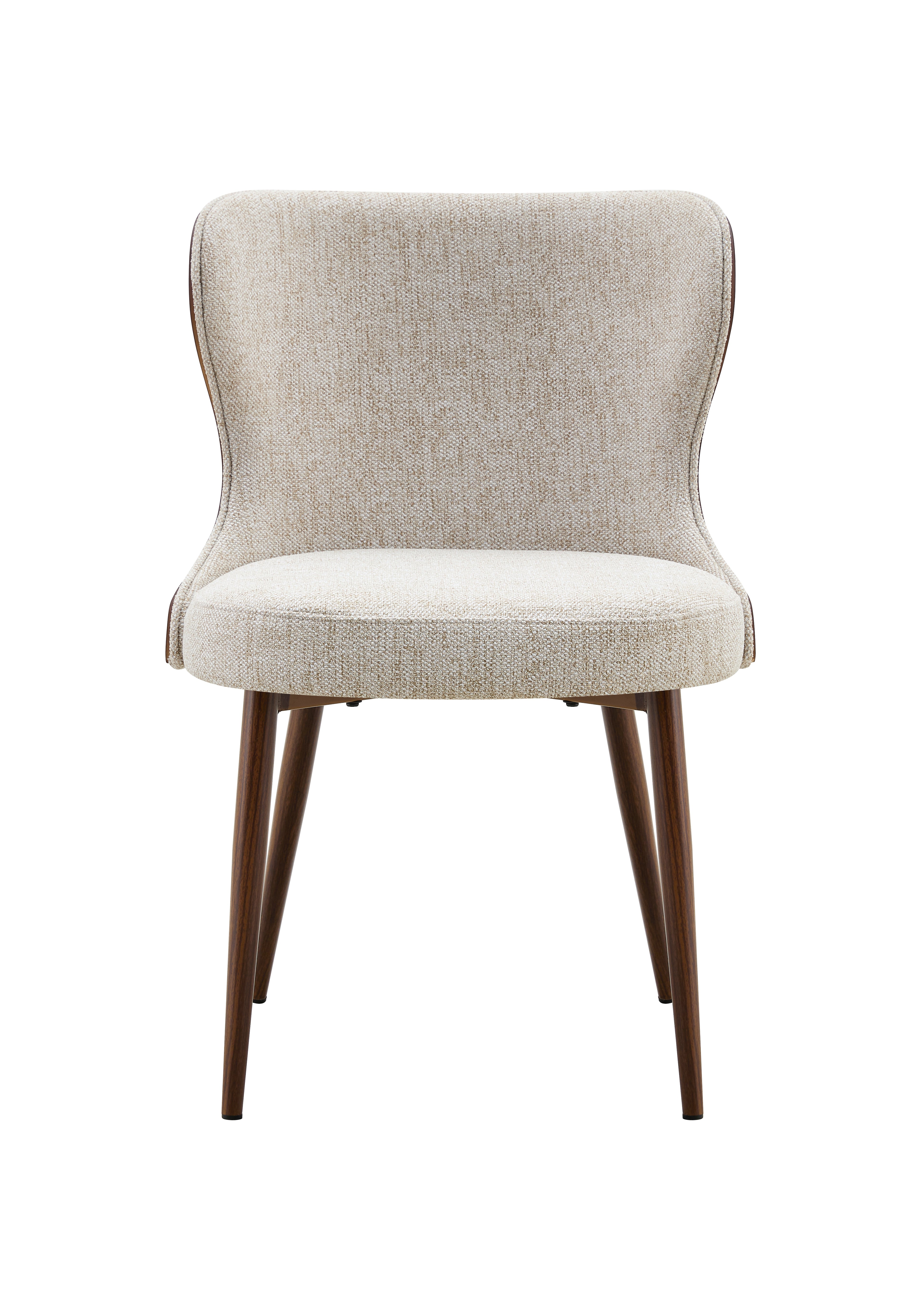 Bella Dining Chair - Walnut & Light Taupe