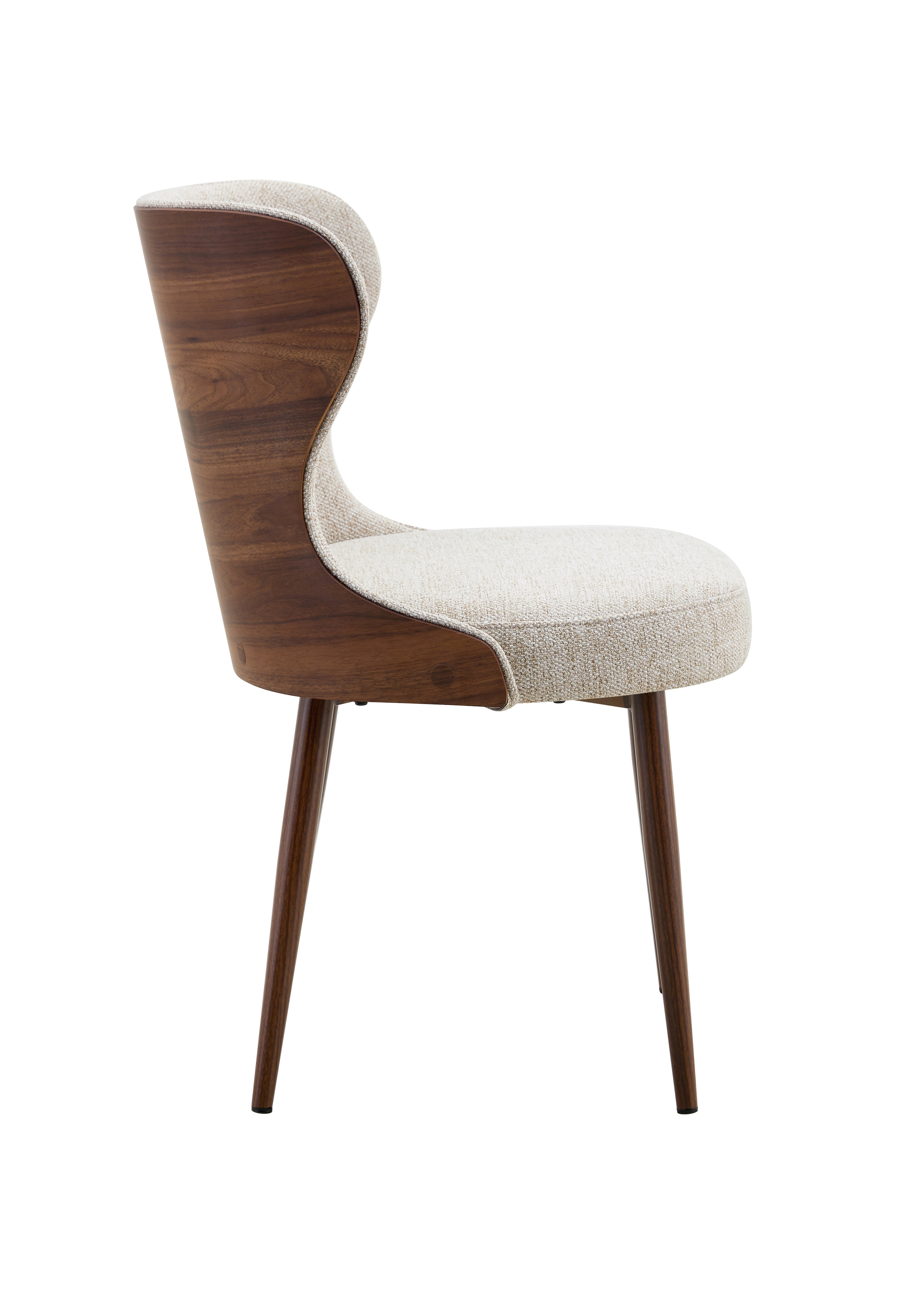 Bella Dining Chair - Walnut & Light Taupe