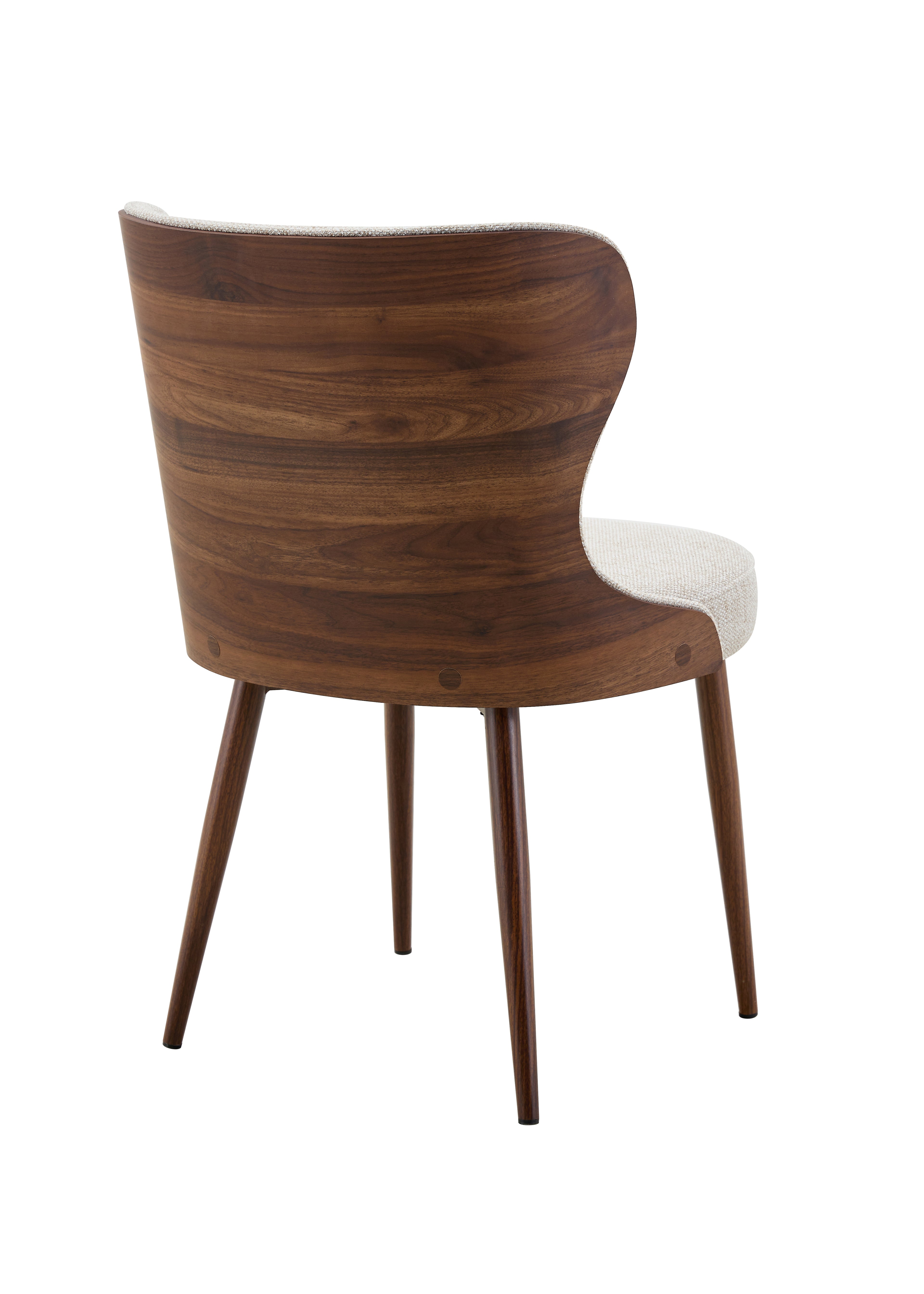 Bella Dining Chair - Walnut & Light Taupe