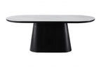 Bianca Black & White Sintered Stone Oval Dining Table