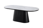 Bianca Black & White Sintered Stone Oval Dining Table