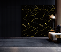 Black & Gold Marble Effect UPVC Wall Panel Covering 60x240cm (4 Pieces)