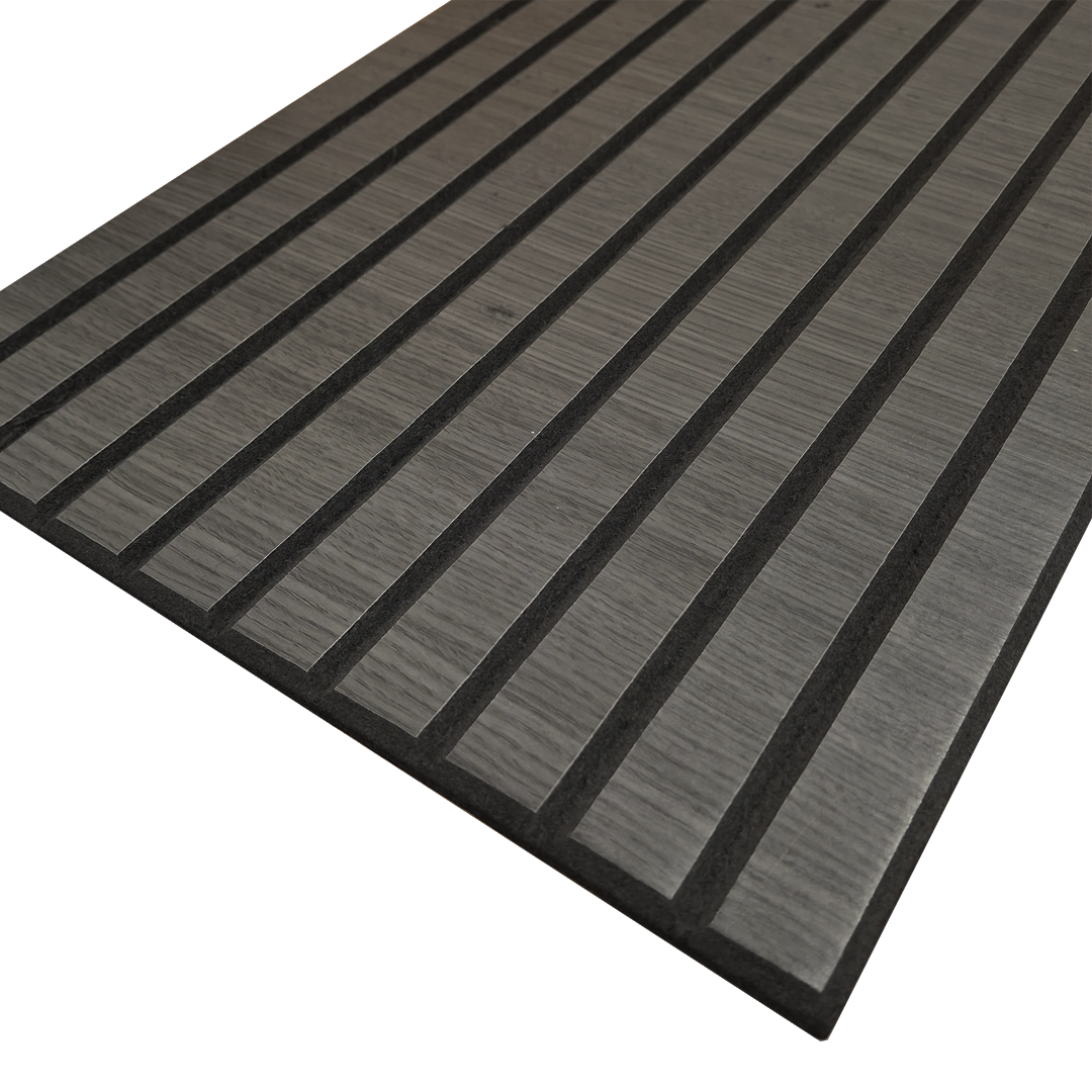 Self Adhesive Slatted Acoustic Wall Panels - Black Oak - 120cm x 30cm (4 Pieces)