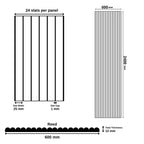 Flexible Reed Wall Panels - 240cm x 60cm - Oak (2 pieces)