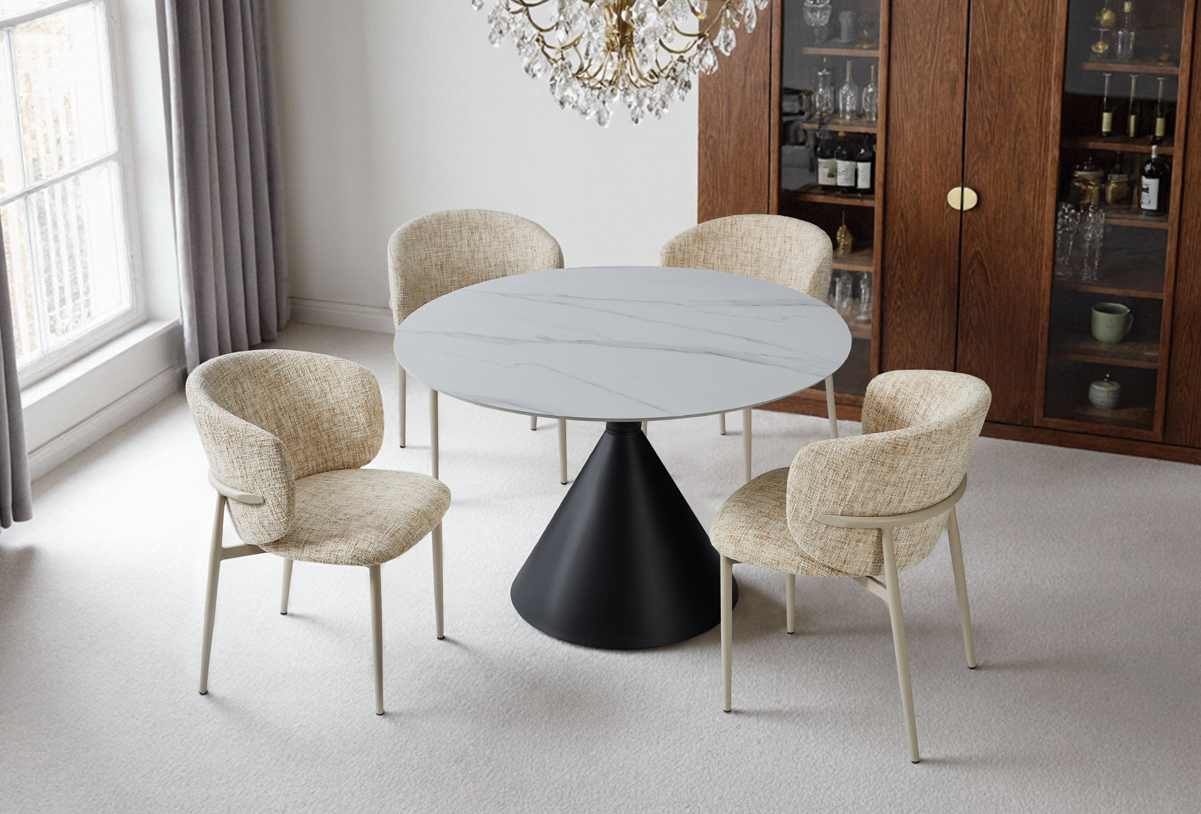 Casa Round 120cm Table - Black & White