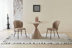 Casa Round 120cm Table - Cappuccino & Travertine