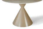 Casa Round 120cm Table - Cappuccino & Travertine