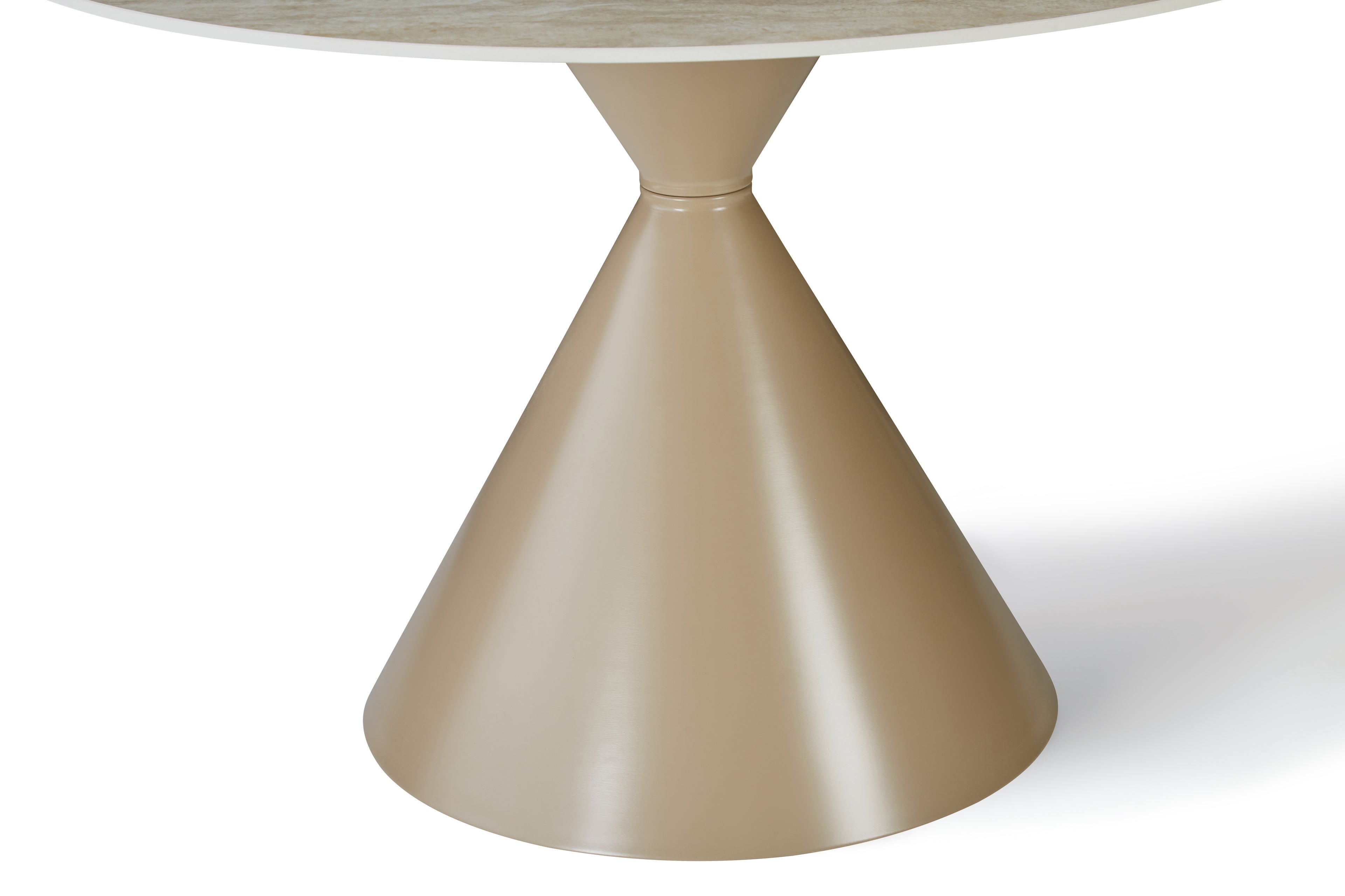 Casa Round 120cm Table - Cappuccino & Travertine