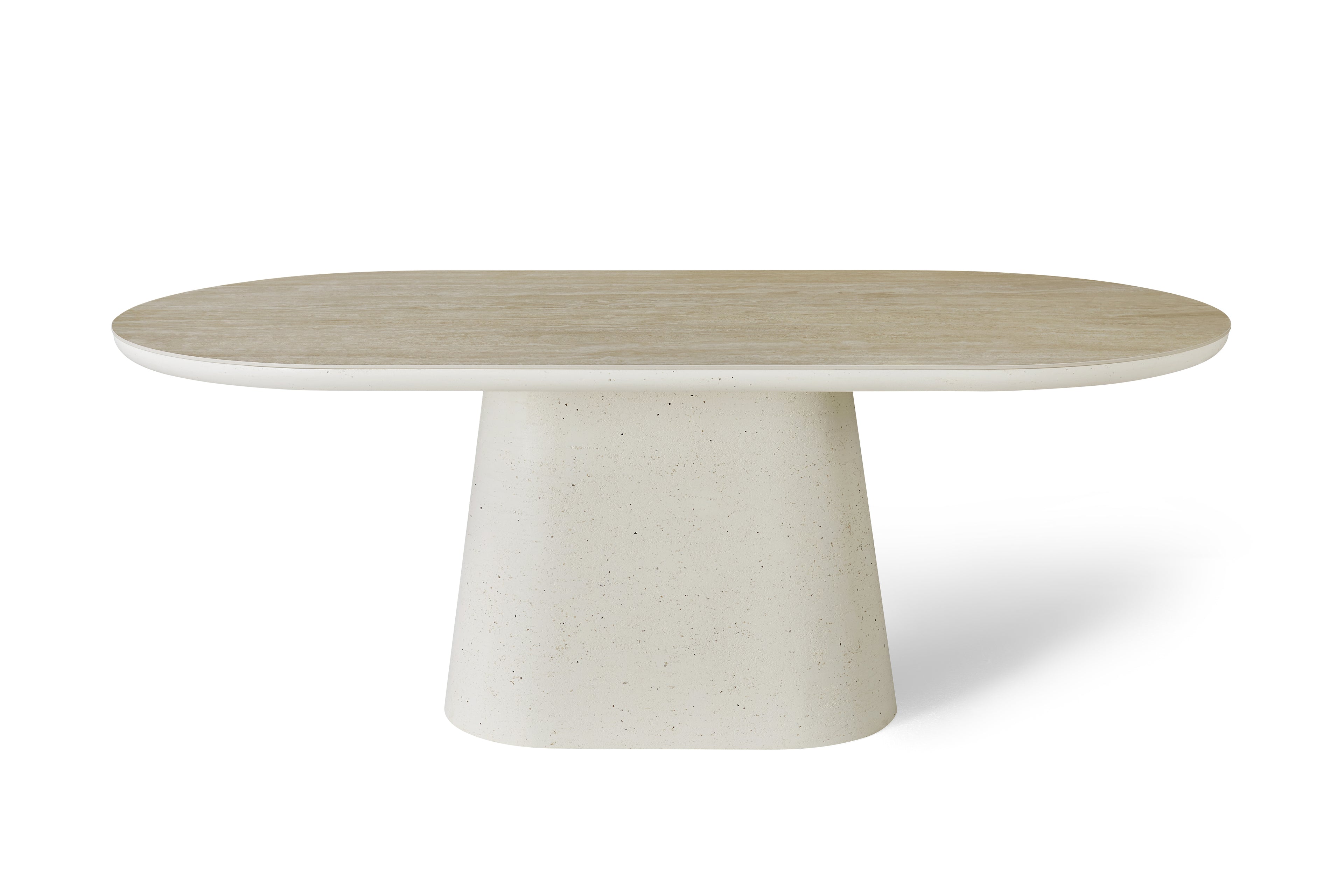 Celine Big 2M Table - Ivory & Travertine