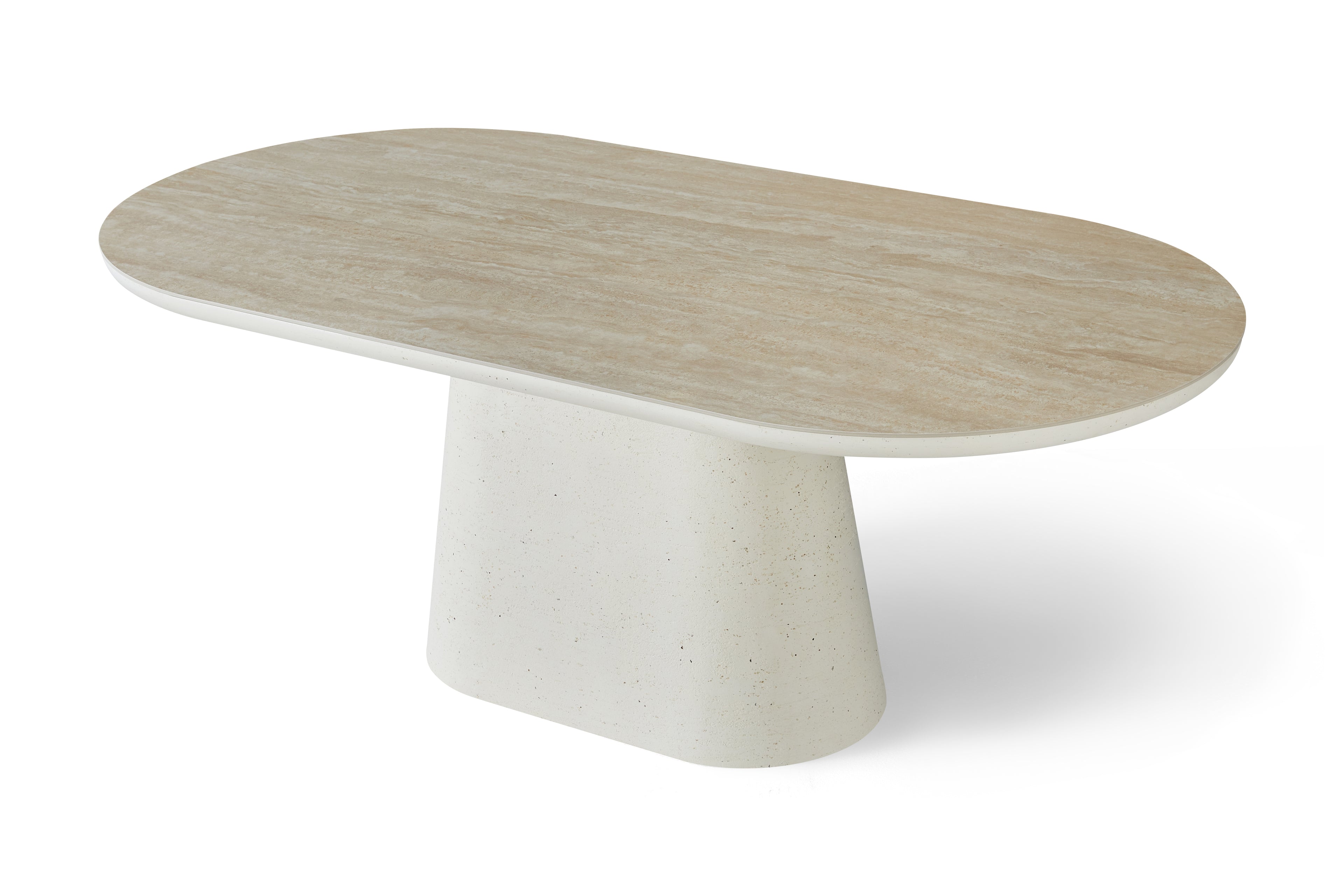 Celine Big 2M Table - Ivory & Travertine