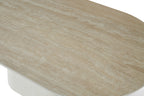 Celine Big 2M Table - Ivory & Travertine