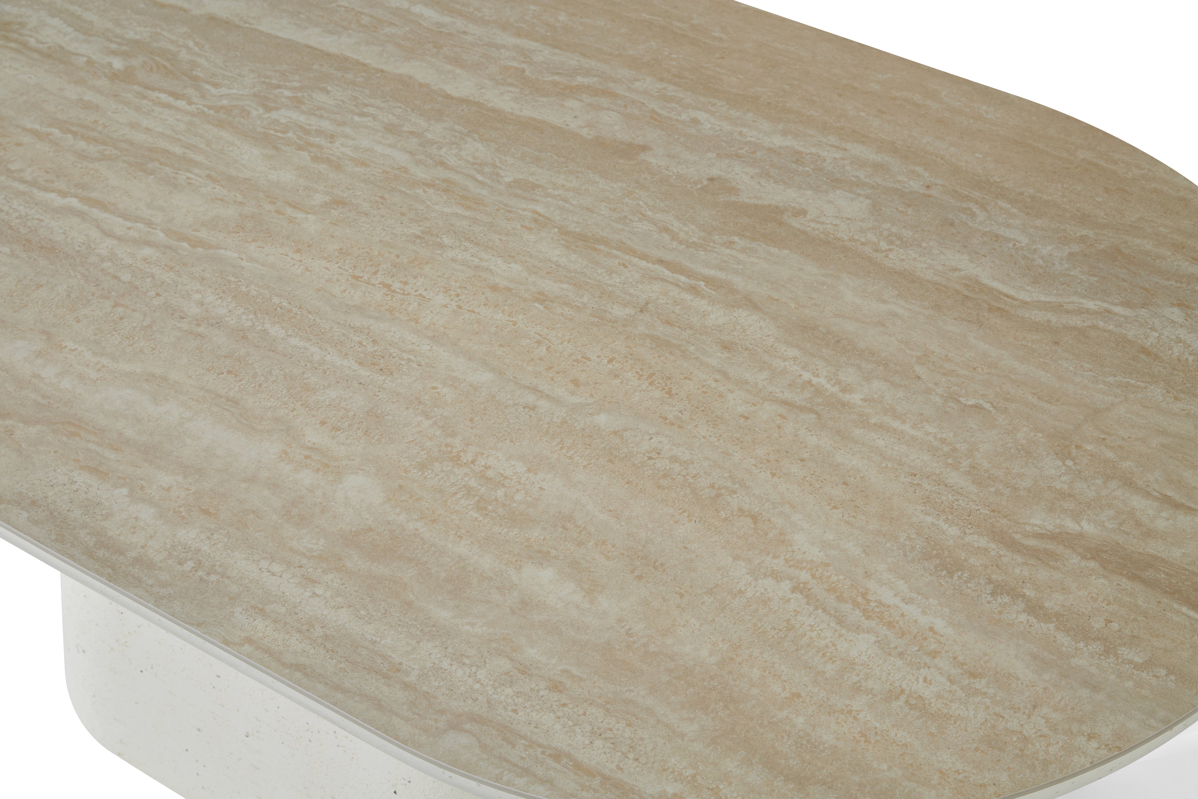 Celine Big 2M Table - Ivory & Travertine