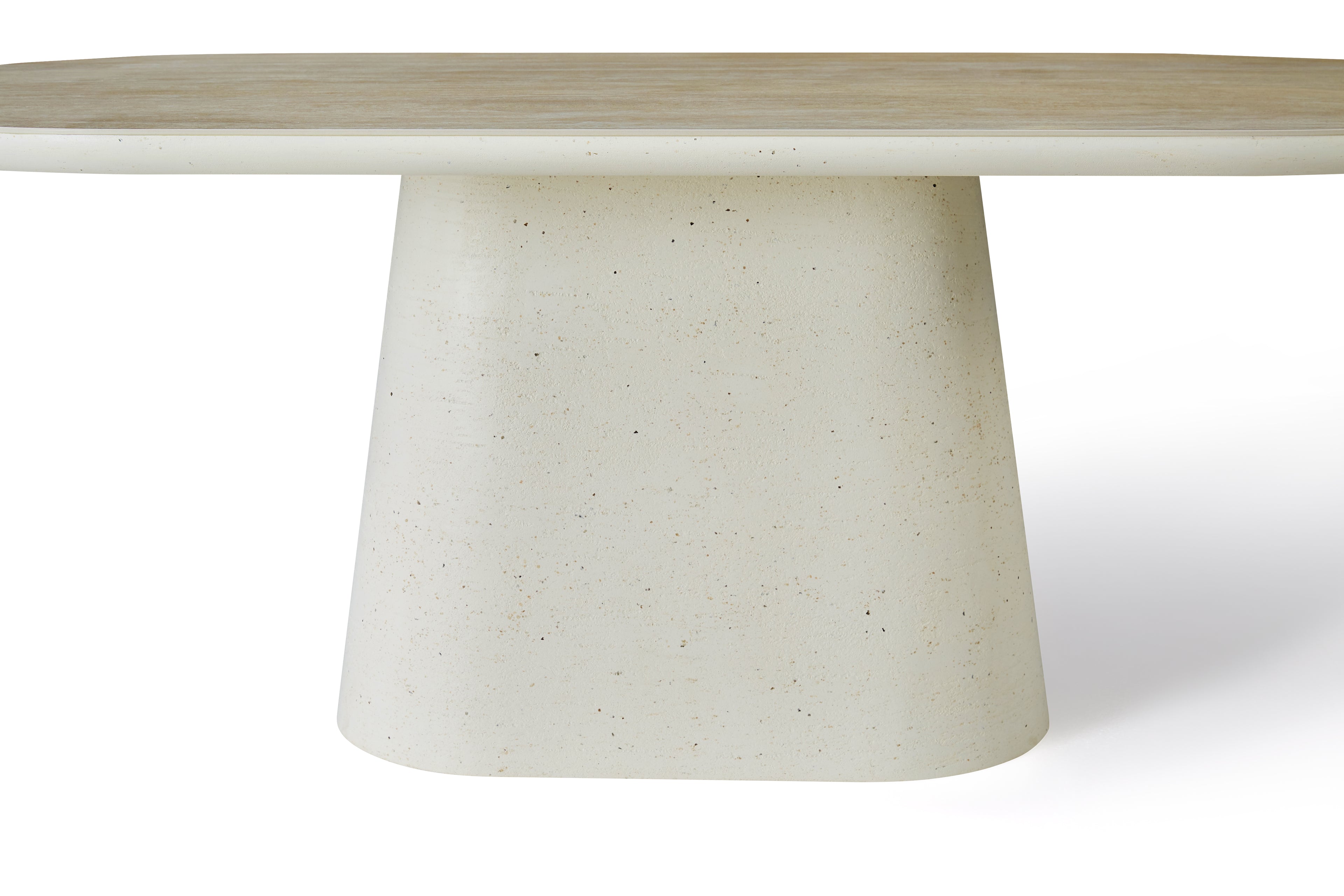 Celine Big 2M Table - Ivory & Travertine
