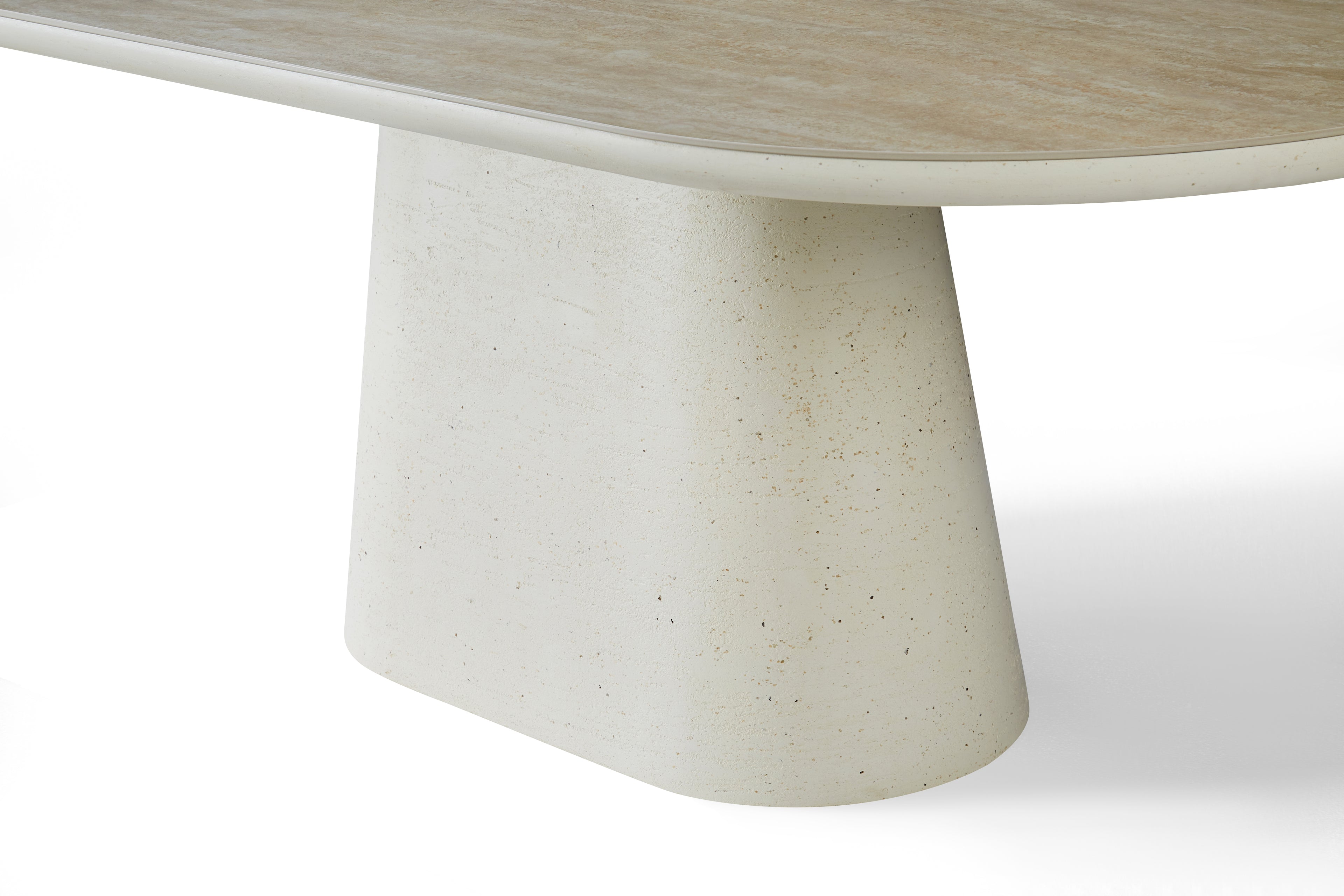 Celine Big 2M Table - Ivory & Travertine