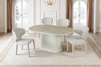 Celine Small 160cm Table - Ivory & Travertine