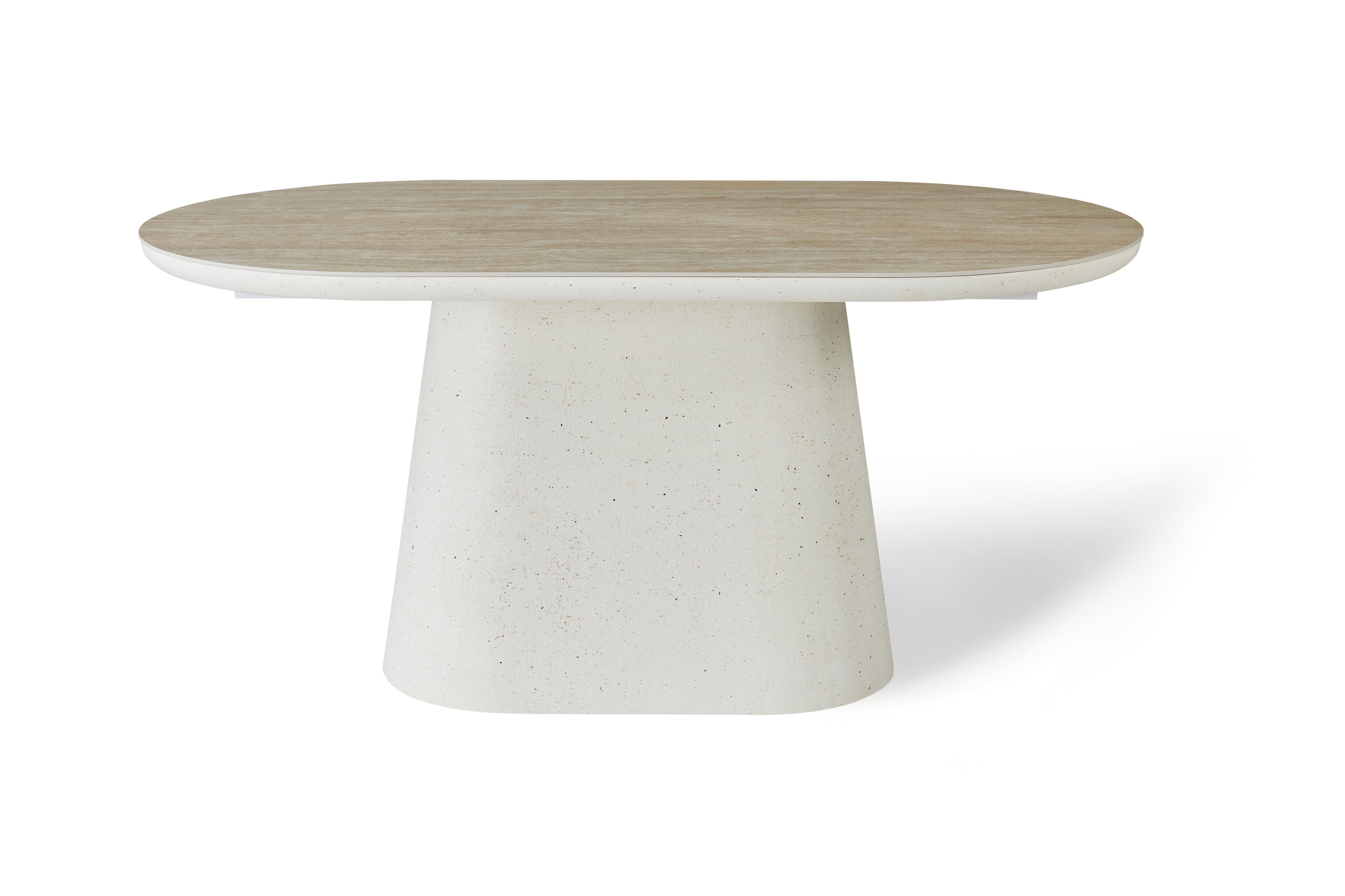 Celine Small 160cm Table - Ivory & Travertine