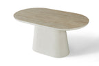 Celine Small 160cm Table - Ivory & Travertine
