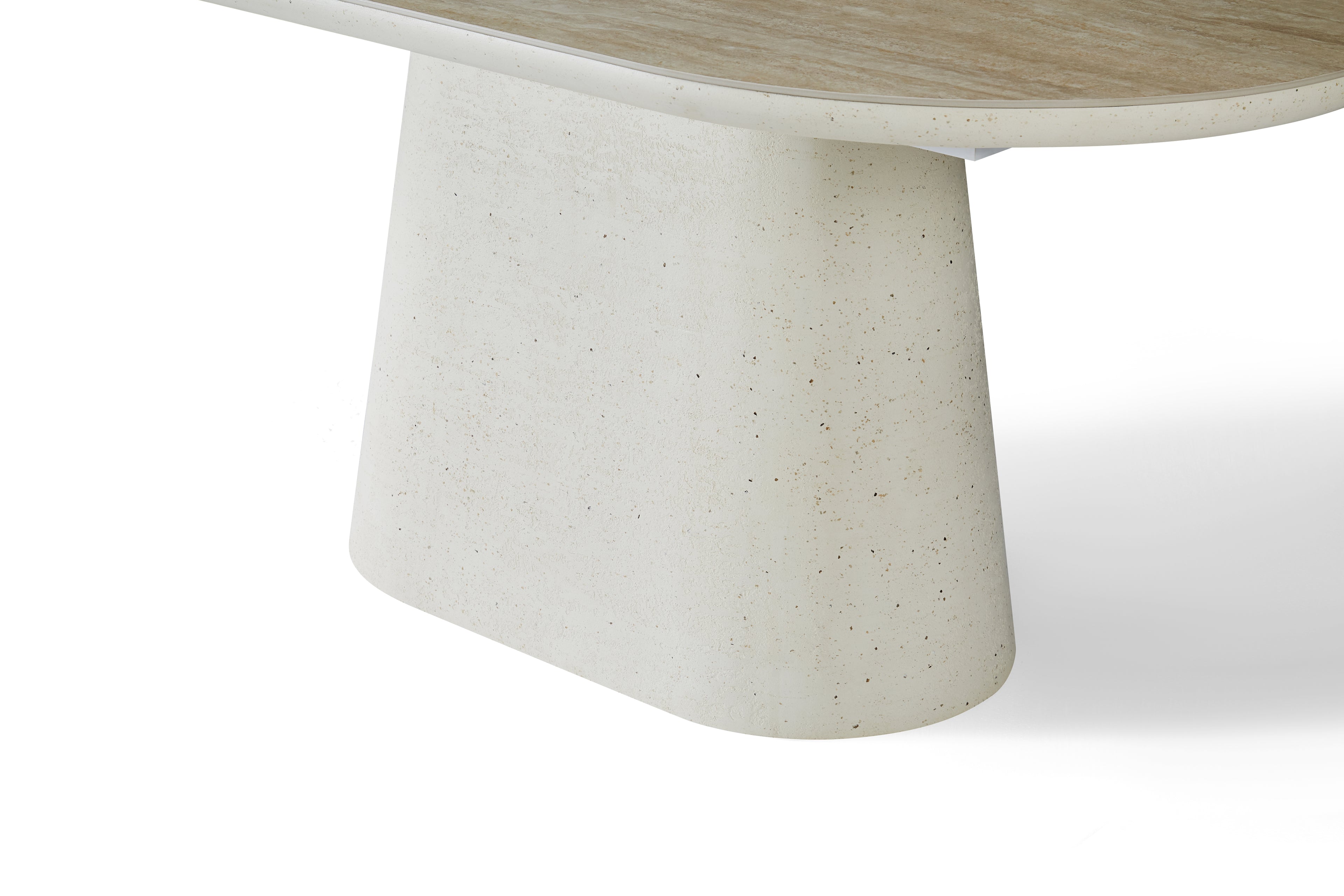 Celine Small 160cm Table - Ivory & Travertine
