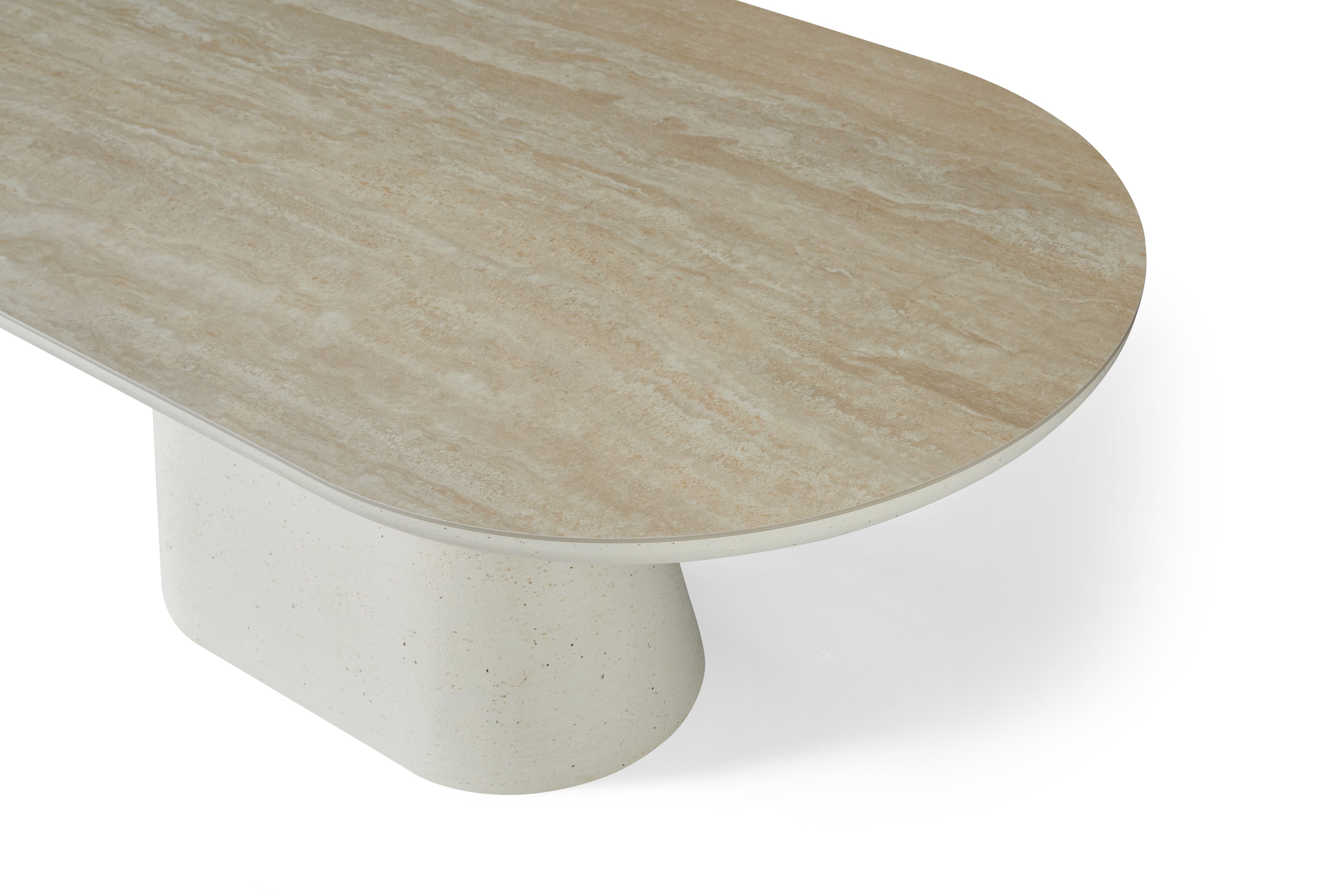 Celine Small 160cm Table - Ivory & Travertine