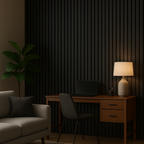 Acoustic Wide Slat Wall Panels - 3 sided - Colour Finish - Black - 240cm x 30cm (2 pieces)